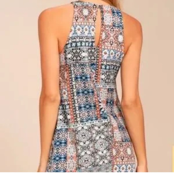 Lulus NWT Dresses Design Major Grey Print Swing Dress Sz Medium - Picture 2 of 6